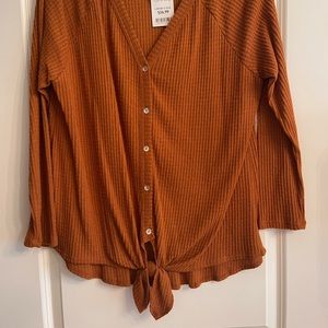 Burnt orange, waffle top